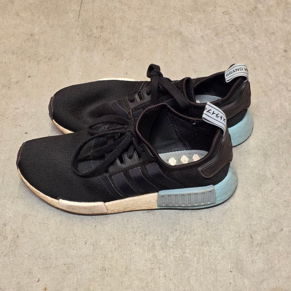 Adidas NMD R1 Men US 9.5 Black Blue Boost Sneakers